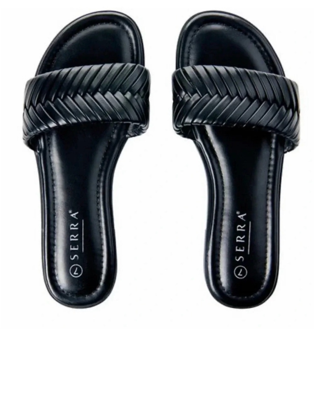 SERRA Black Braided Slide Sandals